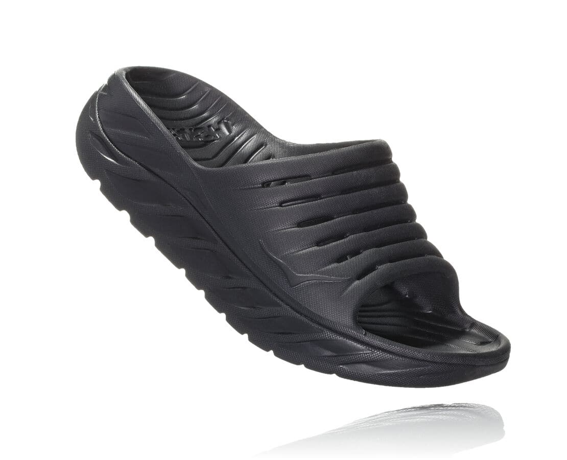 Hoka One One Ora Recovery Slide Herren Erholungssandalen Schwarz | (DE-7534LERWF)